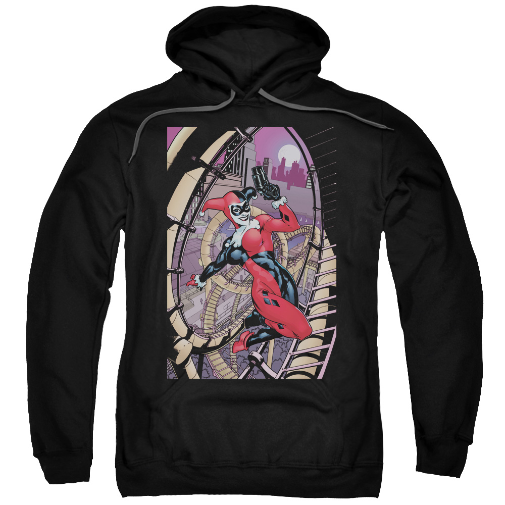 Batman Harley First-Adult Pull-Over Hoodie - Black - 2X