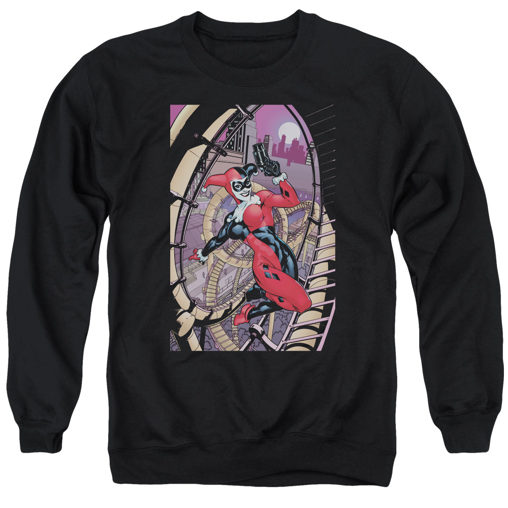 Batman Harley First-Adult Crewneck Sweatshirt - Black - 3X