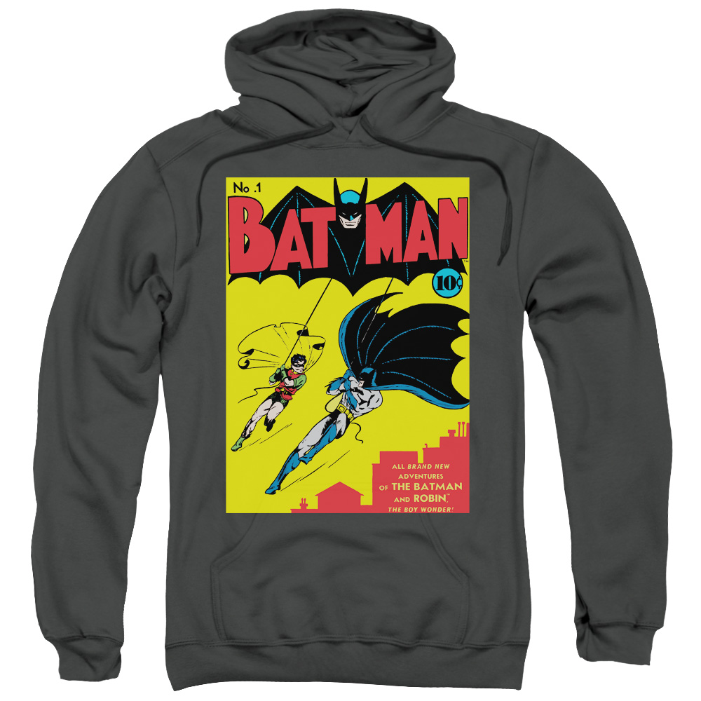 Batman First-Adult Pull-Over Hoodie - Charcoal - Small