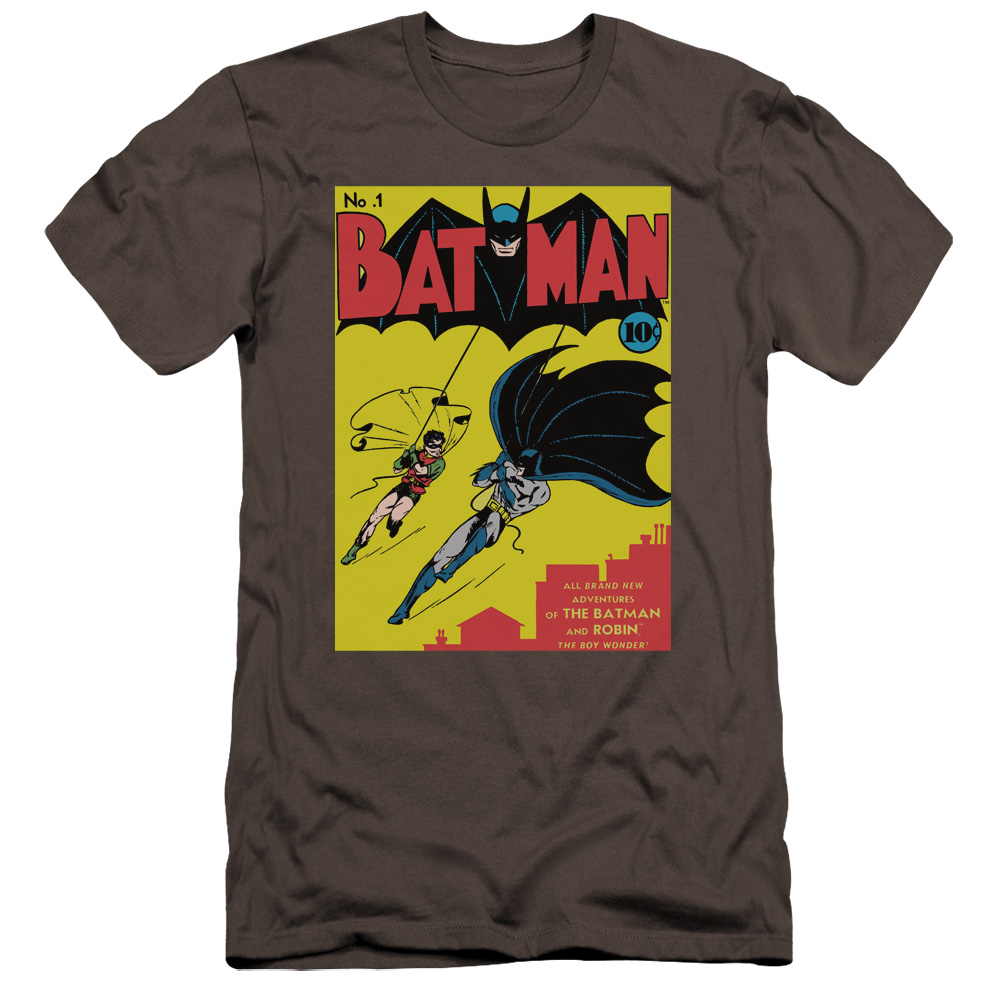 Batman First-Premuim Canvas Adult Slim Fit T-Shirt - Charcoal - Medium