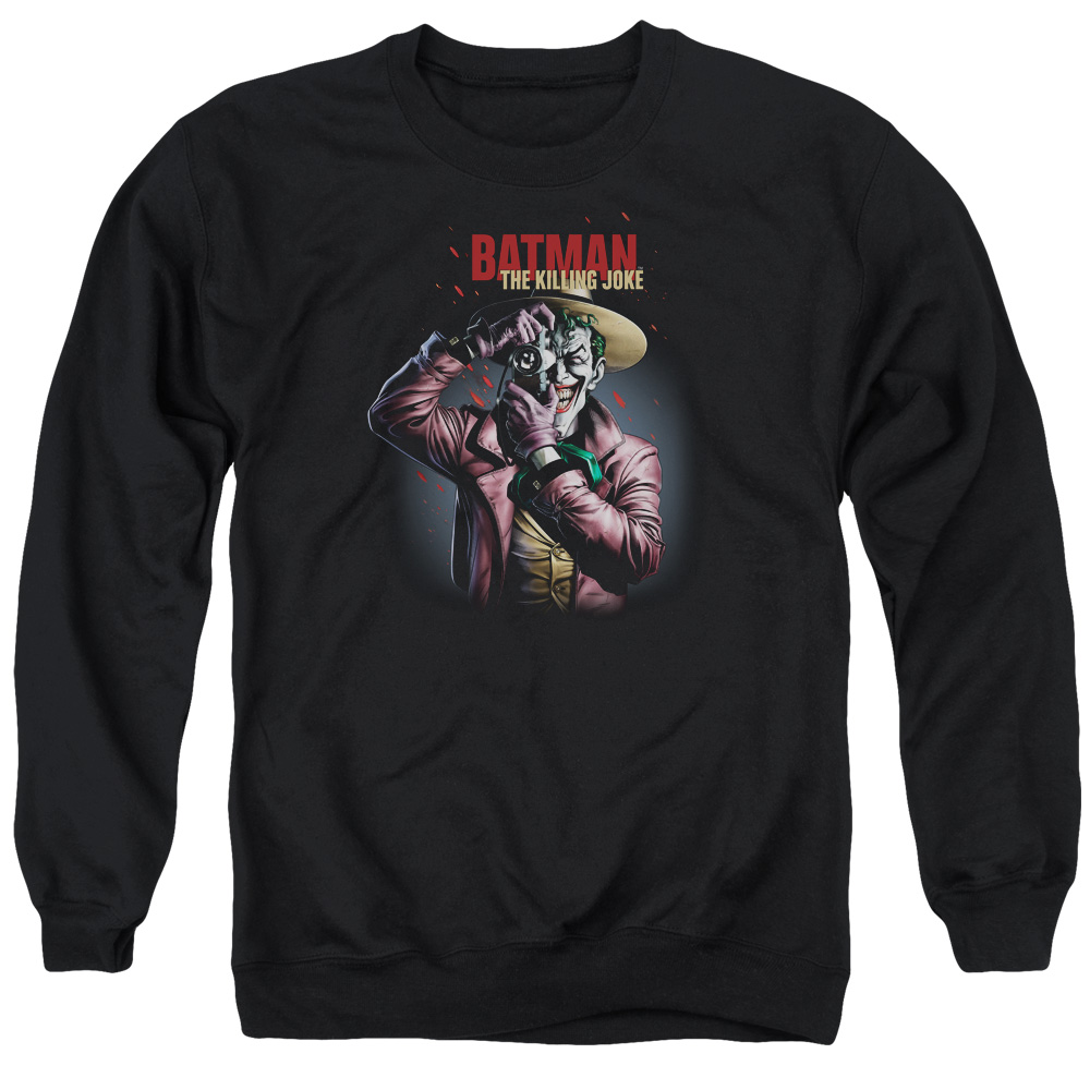 Batman Killing Joke Camera-Adult Crewneck Sweatshirt - Black - Extra Large