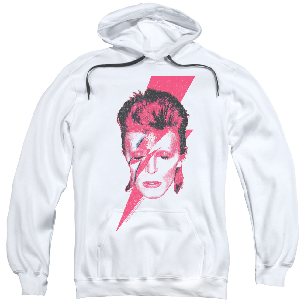 David Bowie Aladdin Sane-Adult Pull-Over Hoodie - White - Medium