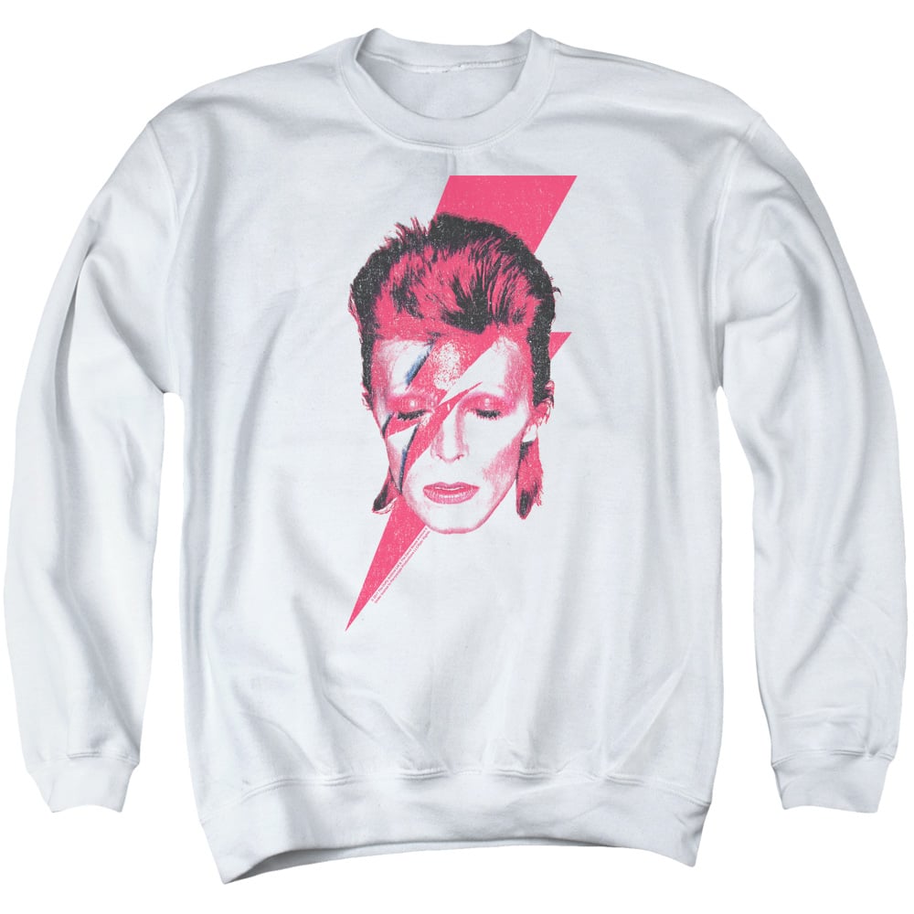 David Bowie Aladdin Sane-Adult Crewneck Sweatshirt - White - Small