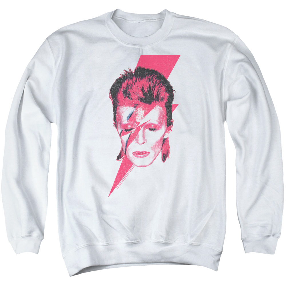 David Bowie Aladdin Sane-Adult Crewneck Sweatshirt - White - Medium