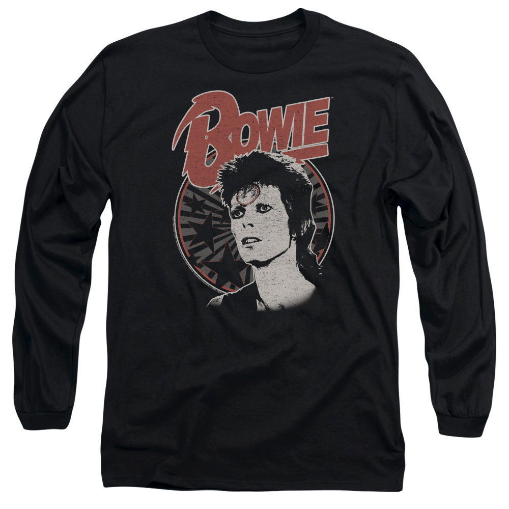 David Bowie Space Oddity-Long Sleeve Adult T-Shirt - Black - Medium