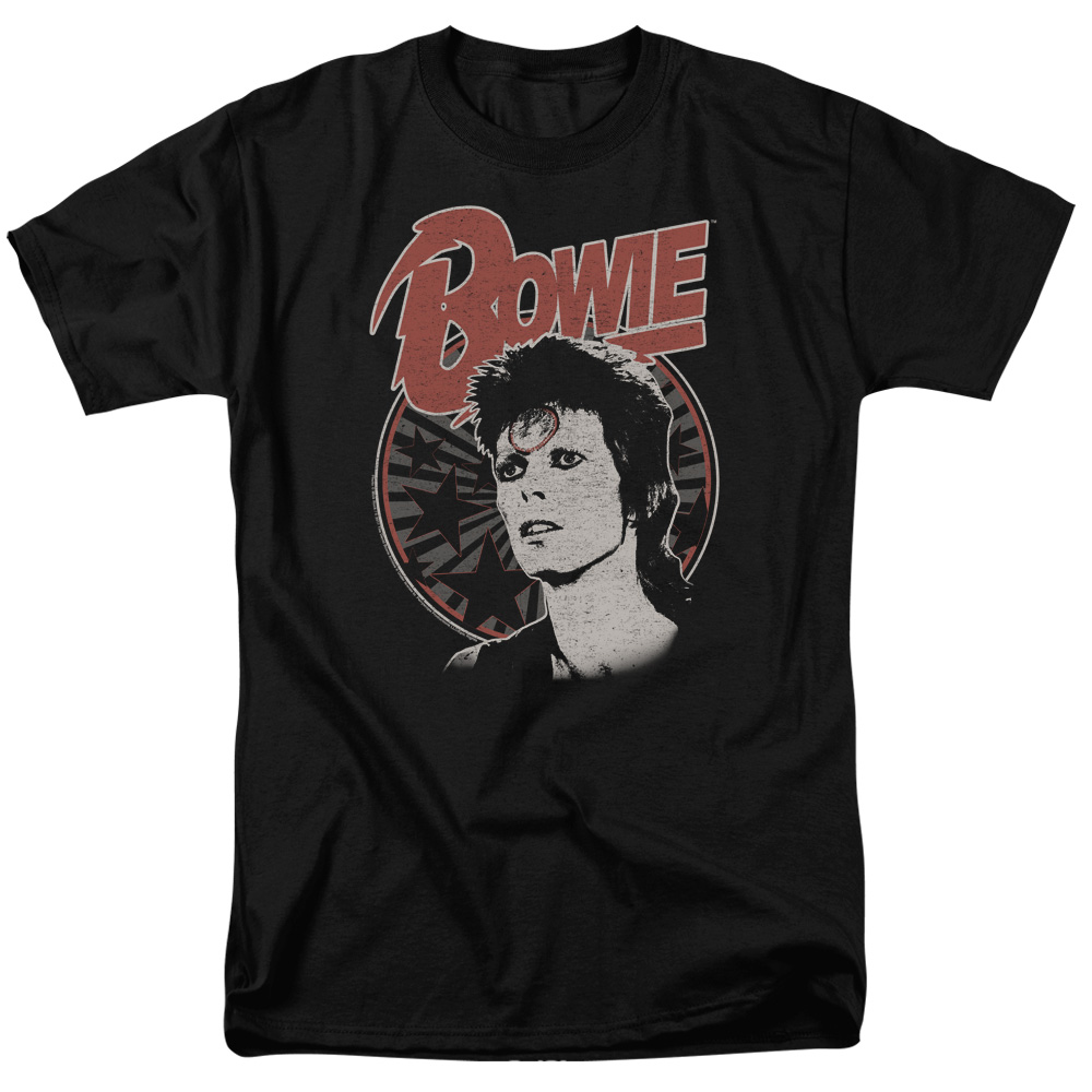 David Bowie Space Oddity-S by S Adult Short Sleeve Shirt - Black - Medium