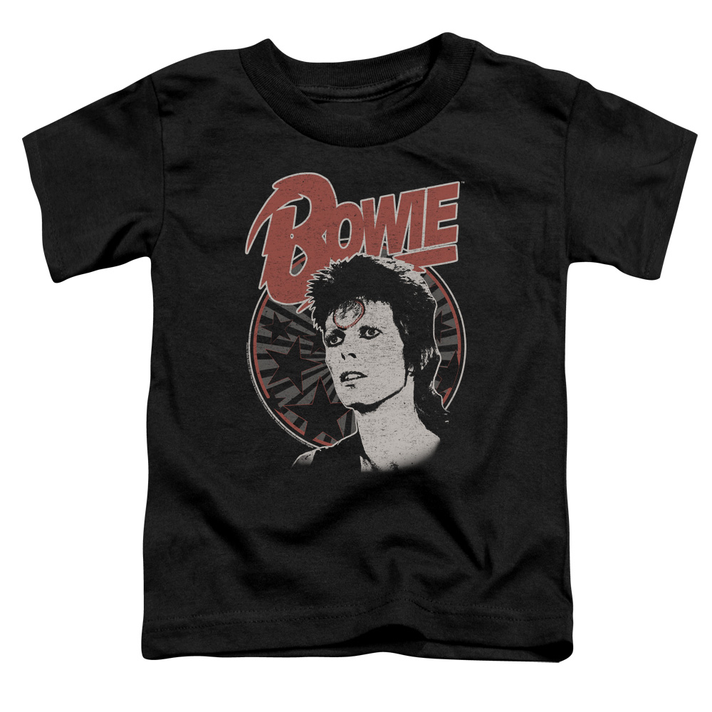 BOWIE102-TT-1 David Bowie Space Oddity-S by S Toddler Tee, Black - Small 2T