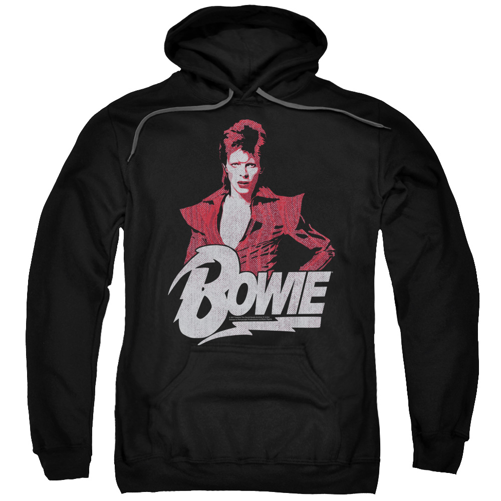 David Bowie Diamond David-Adult Pull-Over Hoodie - Black - 2X