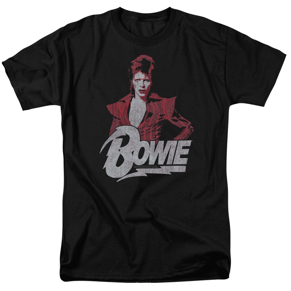 David Bowie Diamond David-S by S Adult Short Sleeve Shirt - Black - Medium