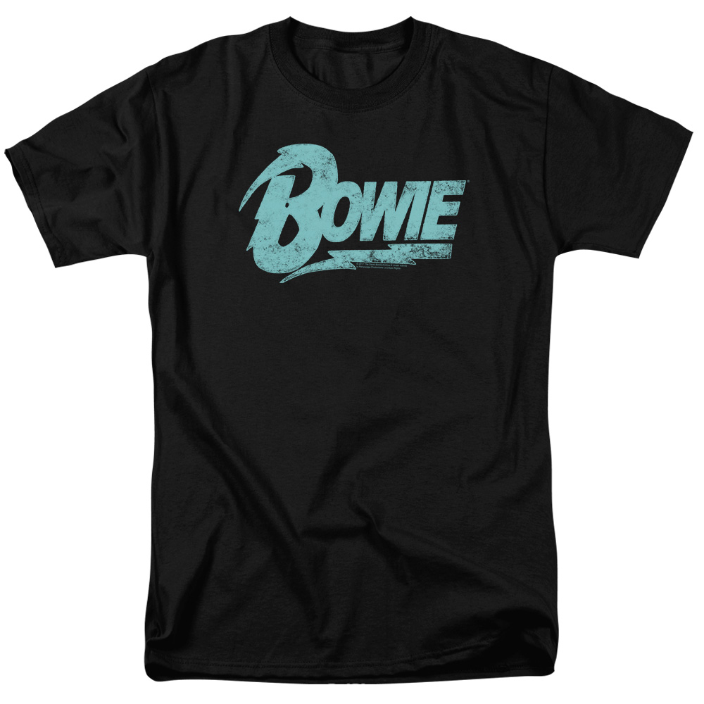 David Bowie Logo-S by S Adult Short Sleeve Shirt - Black - Medium