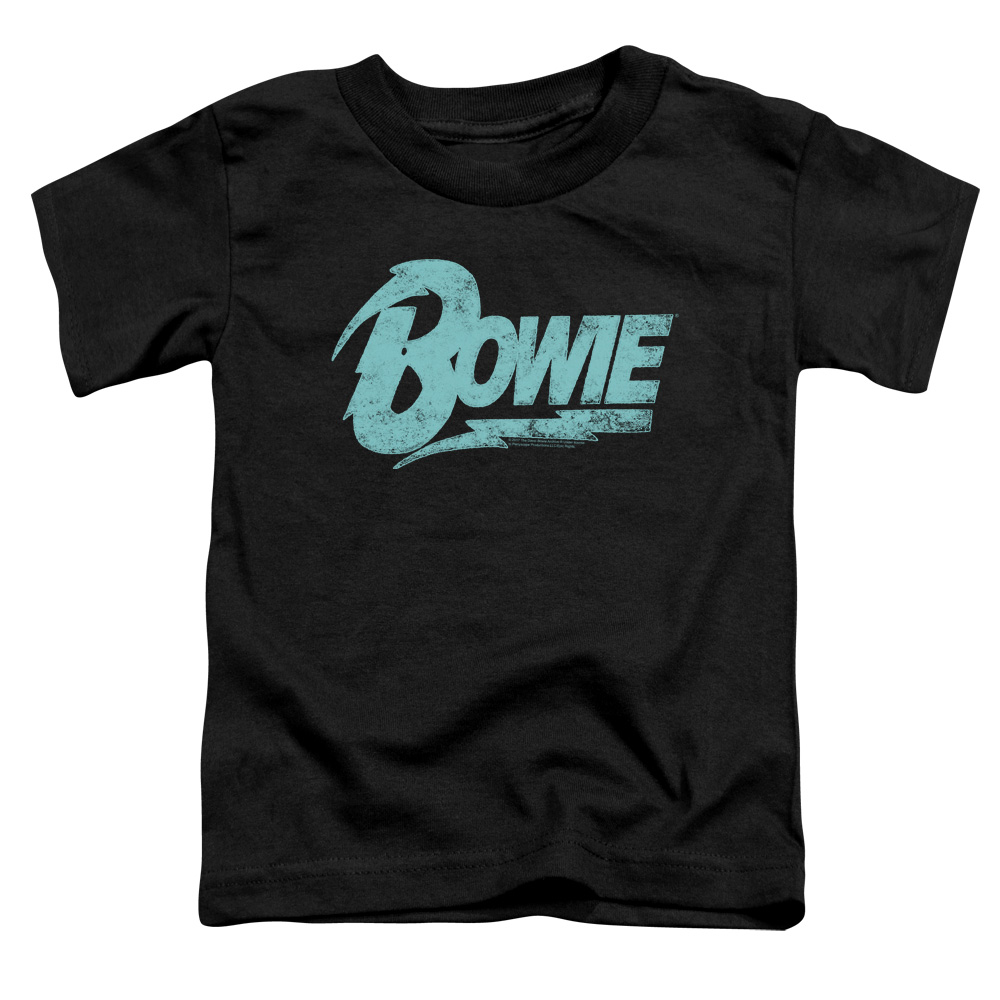 BOWIE105-TT-1 David Bowie Logo-S by S Toddler Tee, Black - Small 2T