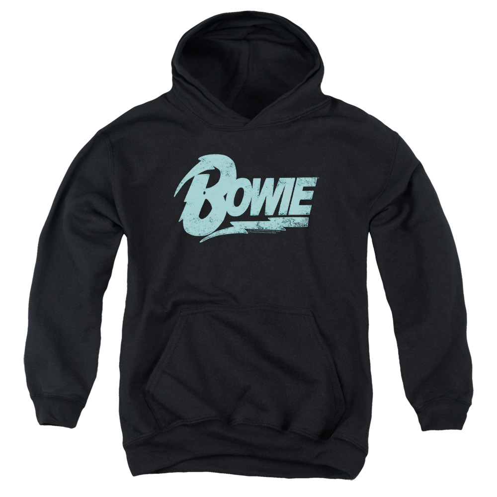 David Bowie Logo-Youth Pull-Over Hoodie - Black - Extra Large
