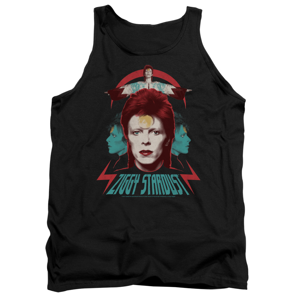 David Bowie Ziggy Heads-Adult Tank - Black - 2X