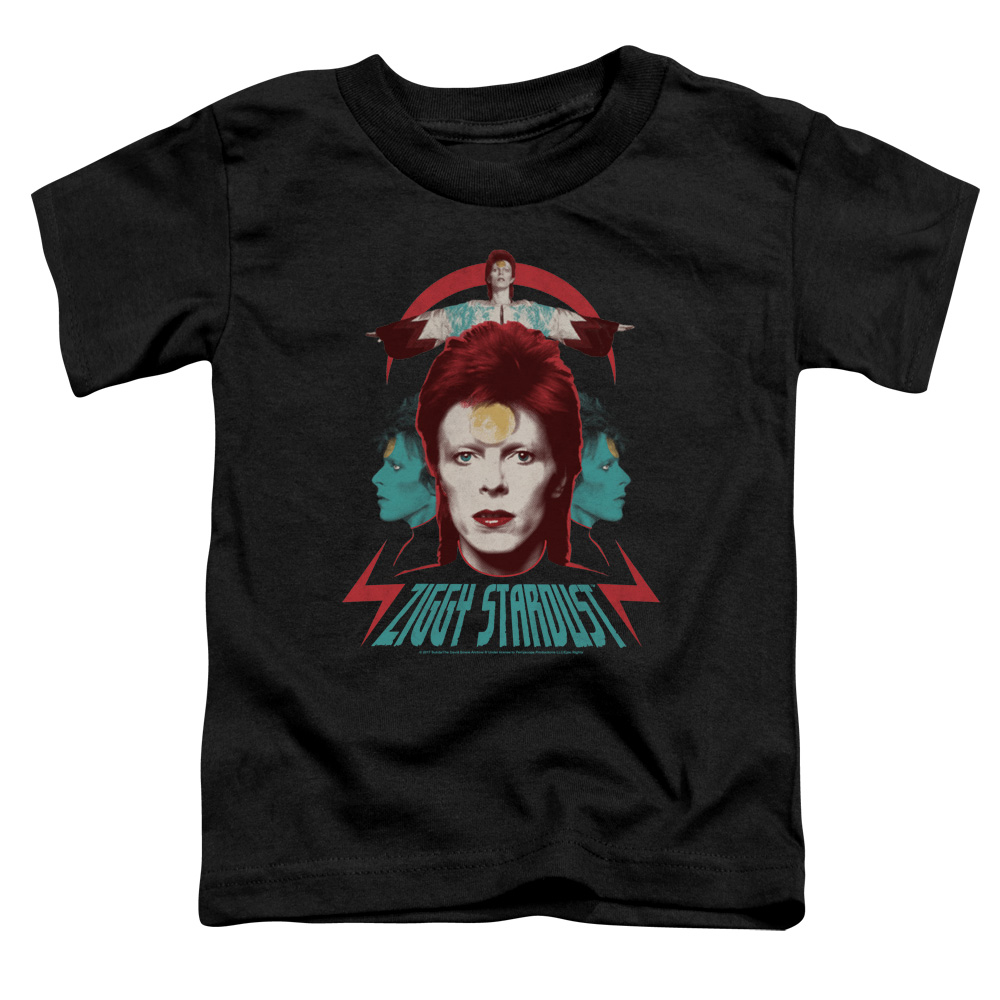 David Bowie Ziggy Heads-S by S Toddler Tee, Black - Medium 3T