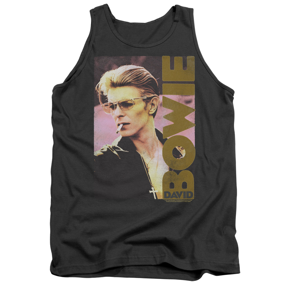 David Bowie Smokin-Adult Tank - Charcoal - Large