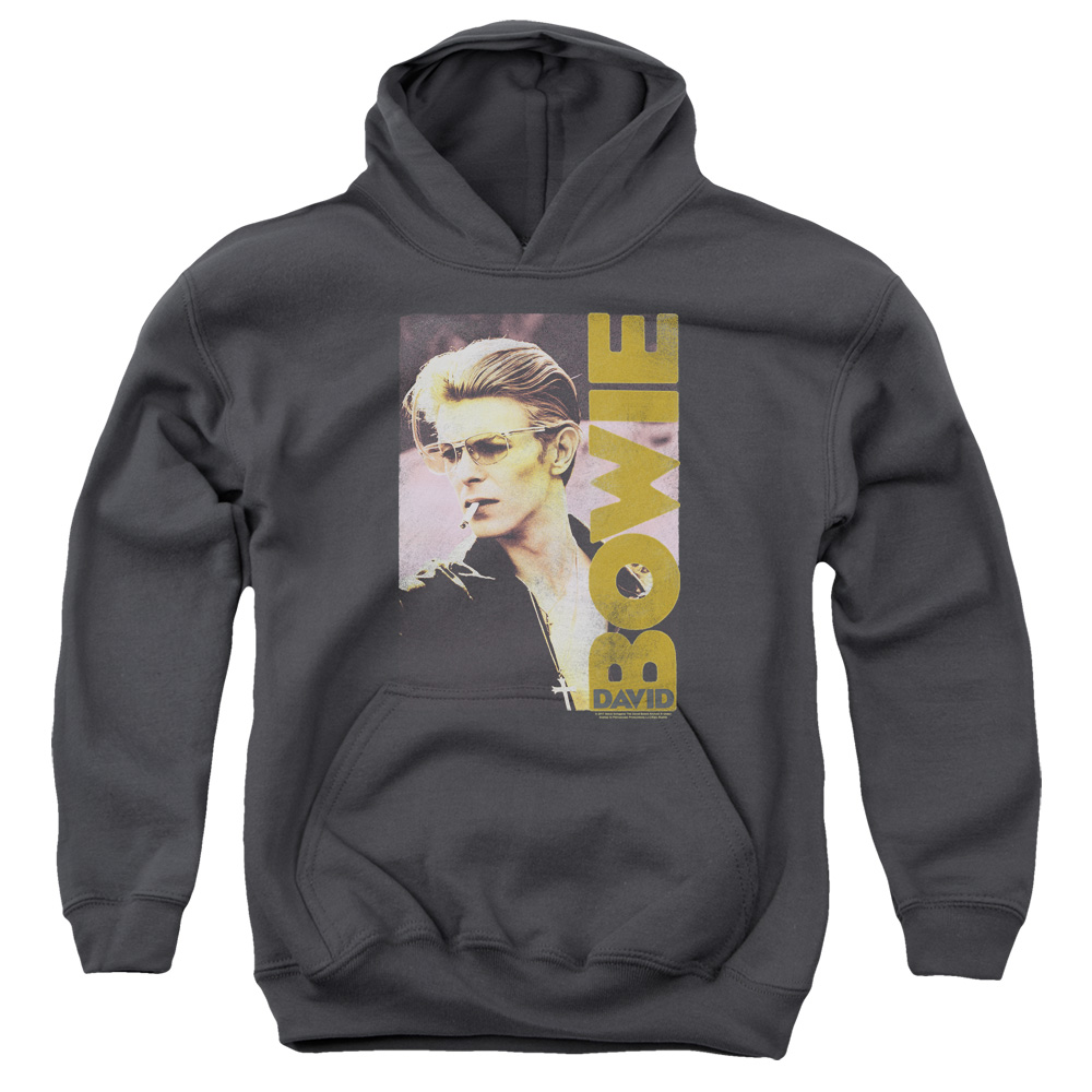 David Bowie Smokin-Youth Pull-Over Hoodie - Charcoal - Medium