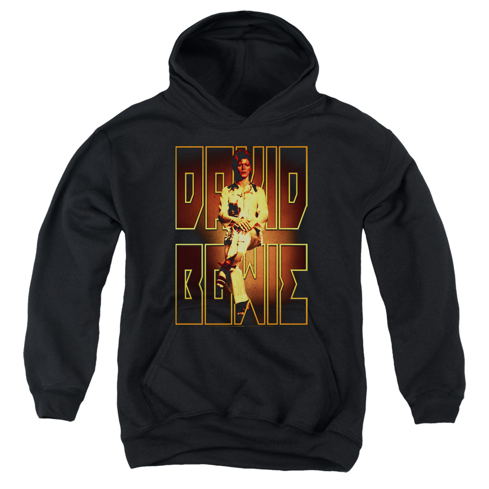 David Bowie Perched-Youth Pull-Over Hoodie - Black - Small