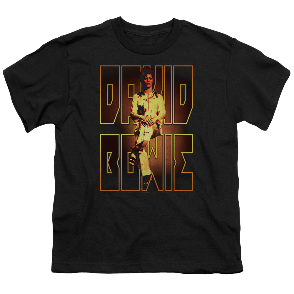 David Bowie Perched-S by S Youth Short Sleeve Shirt, Black - Large