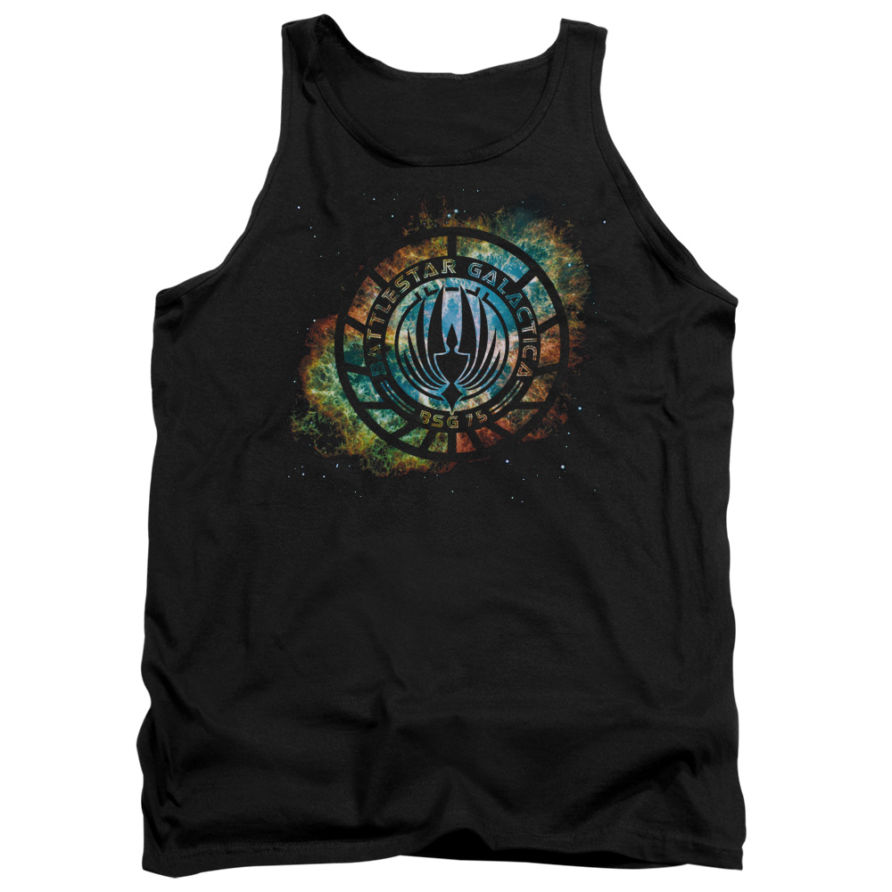 Battlestar Galactica New & Emblem Knock-Out-Adult Tank, Black - Medium