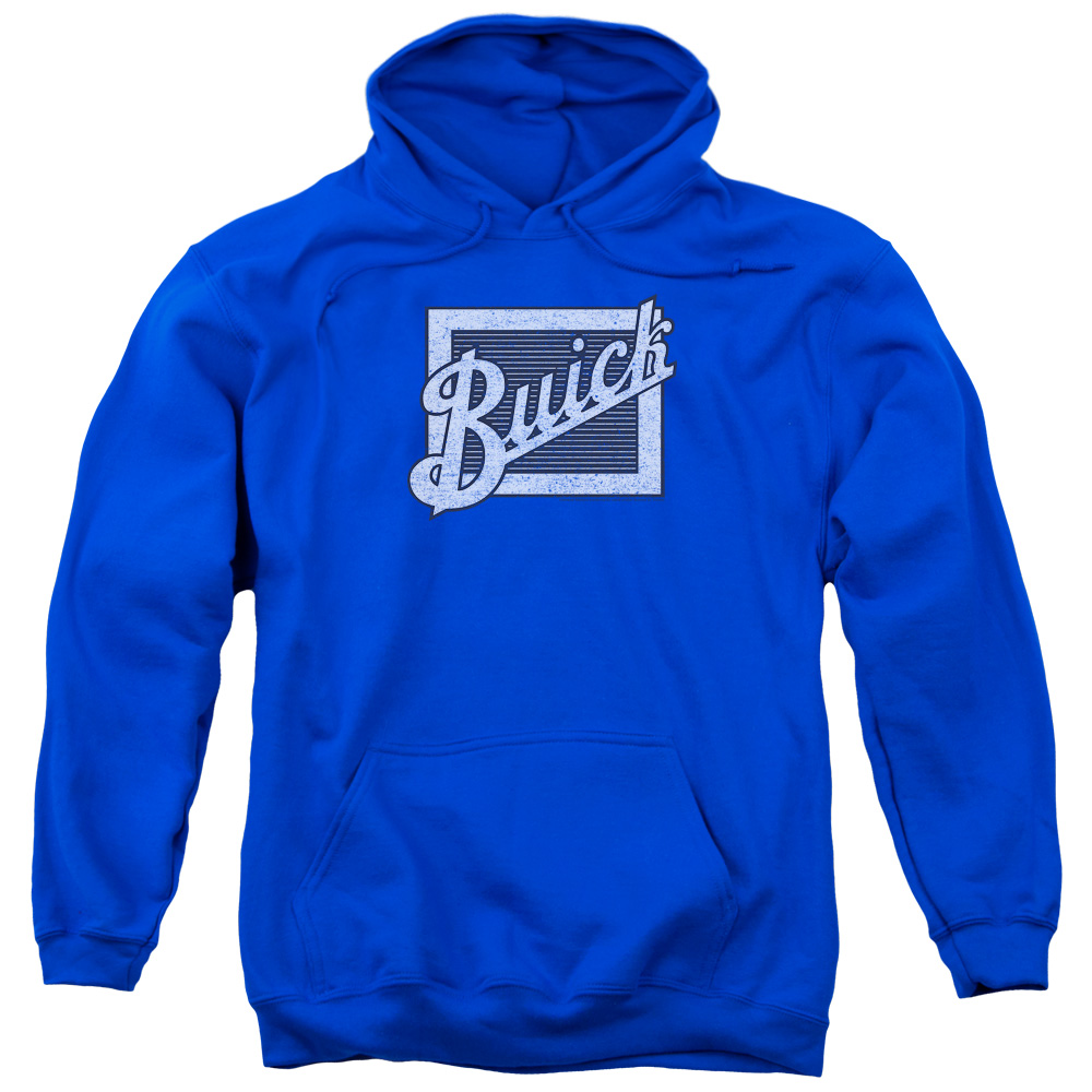 Buick Distressed Emblem-Adult Pull-Over Hoodie - Royal Blue - 2X