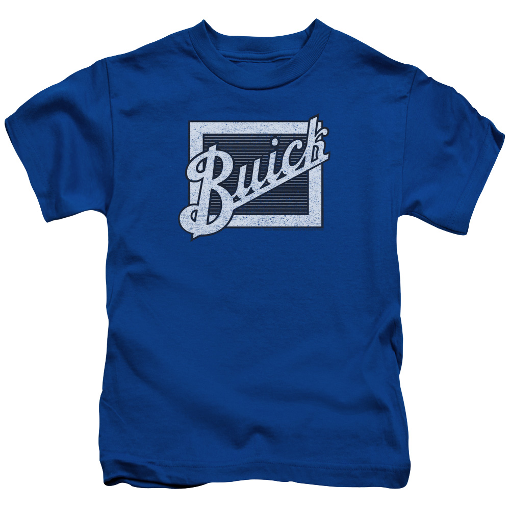Buick Distressed Emblem-S by S Juvenile Short Sleeve Shirt - Royal Blue - Small 4