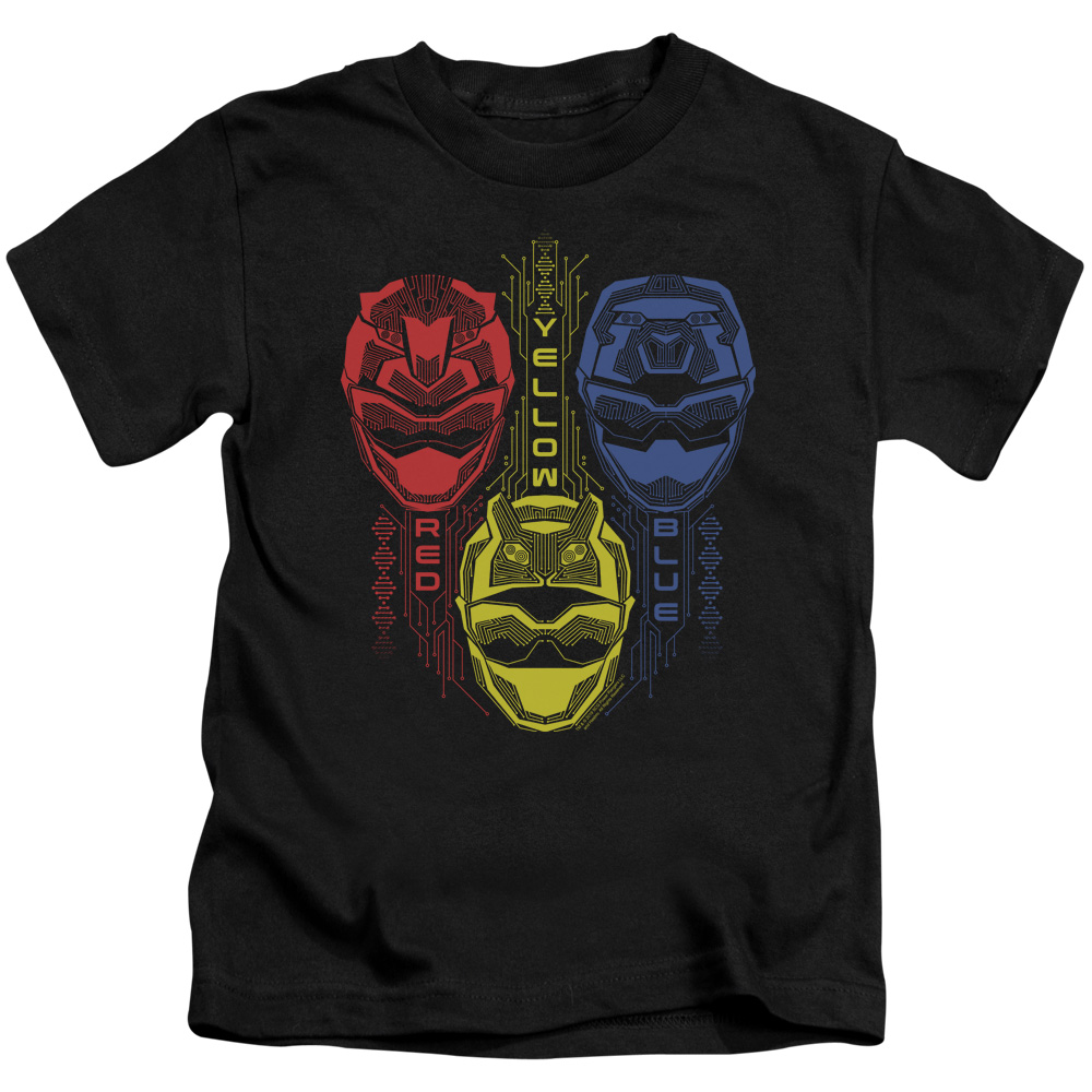 Power Rangers & Red Yellow Blue Print Juvenile Short Sleeve T-Shirt, Black - Large 7