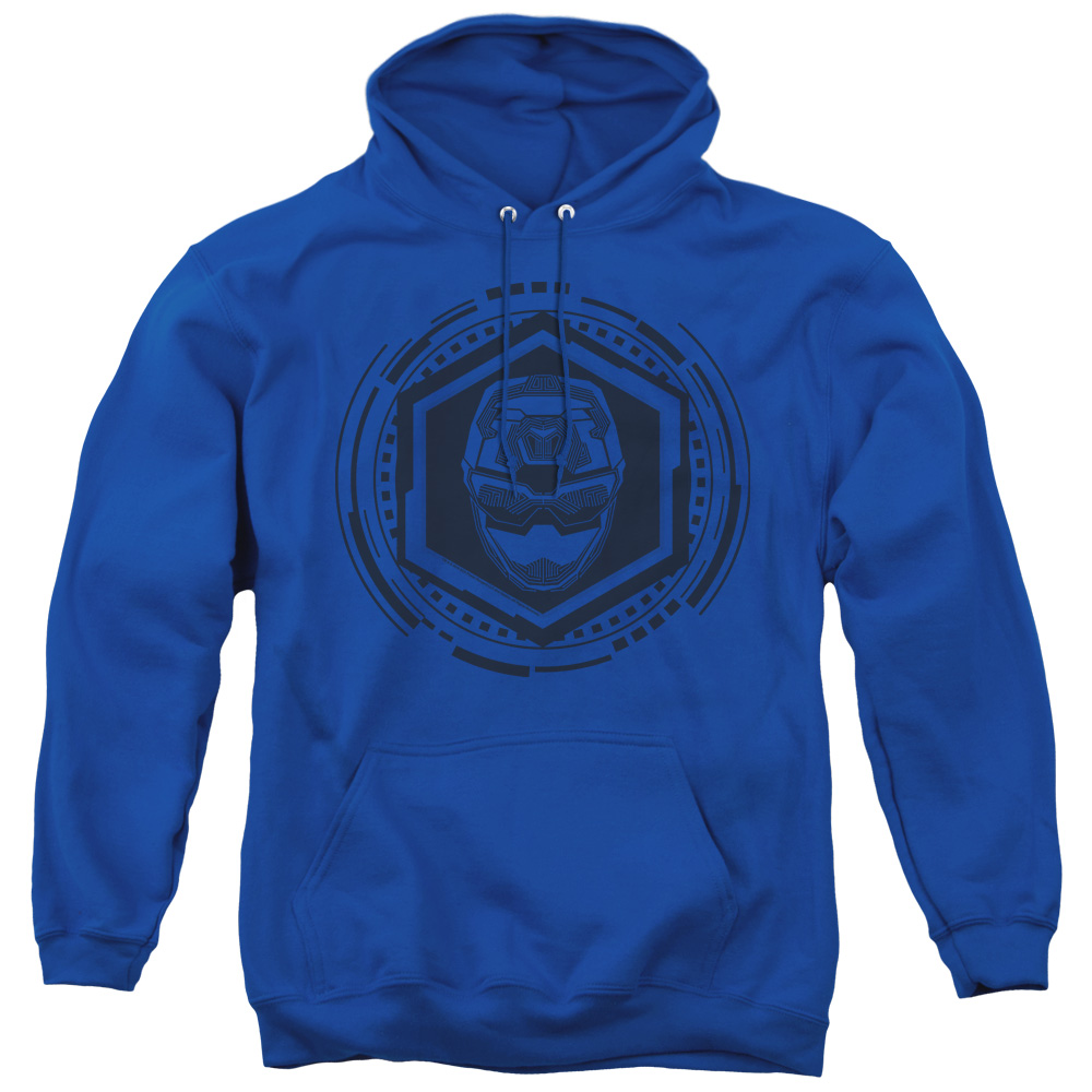 Power Rangers & Blue Ranger Print Adult Pull-Over Hoodie, Royal Blue - Medium