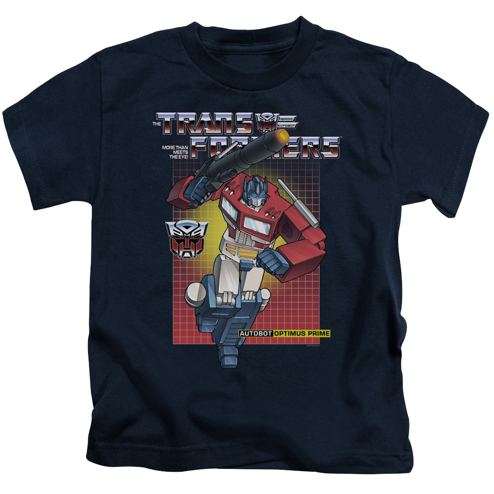 Transformers & Optimus Prime Print Juvenile Short Sleeve T-Shirt, Navy - Medium 5 & 6