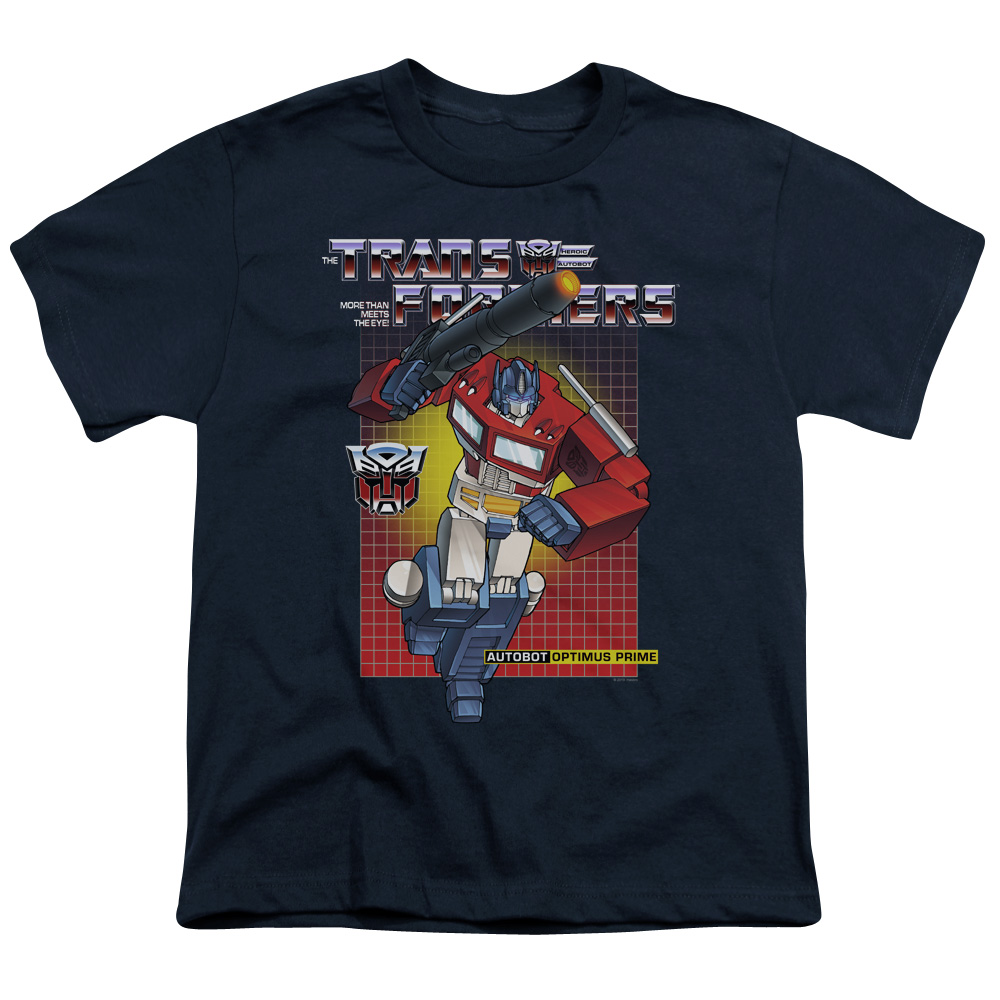 Transformers & Optimus Prime Print Youth Long Sleeve T-Shirt, Navy - Small