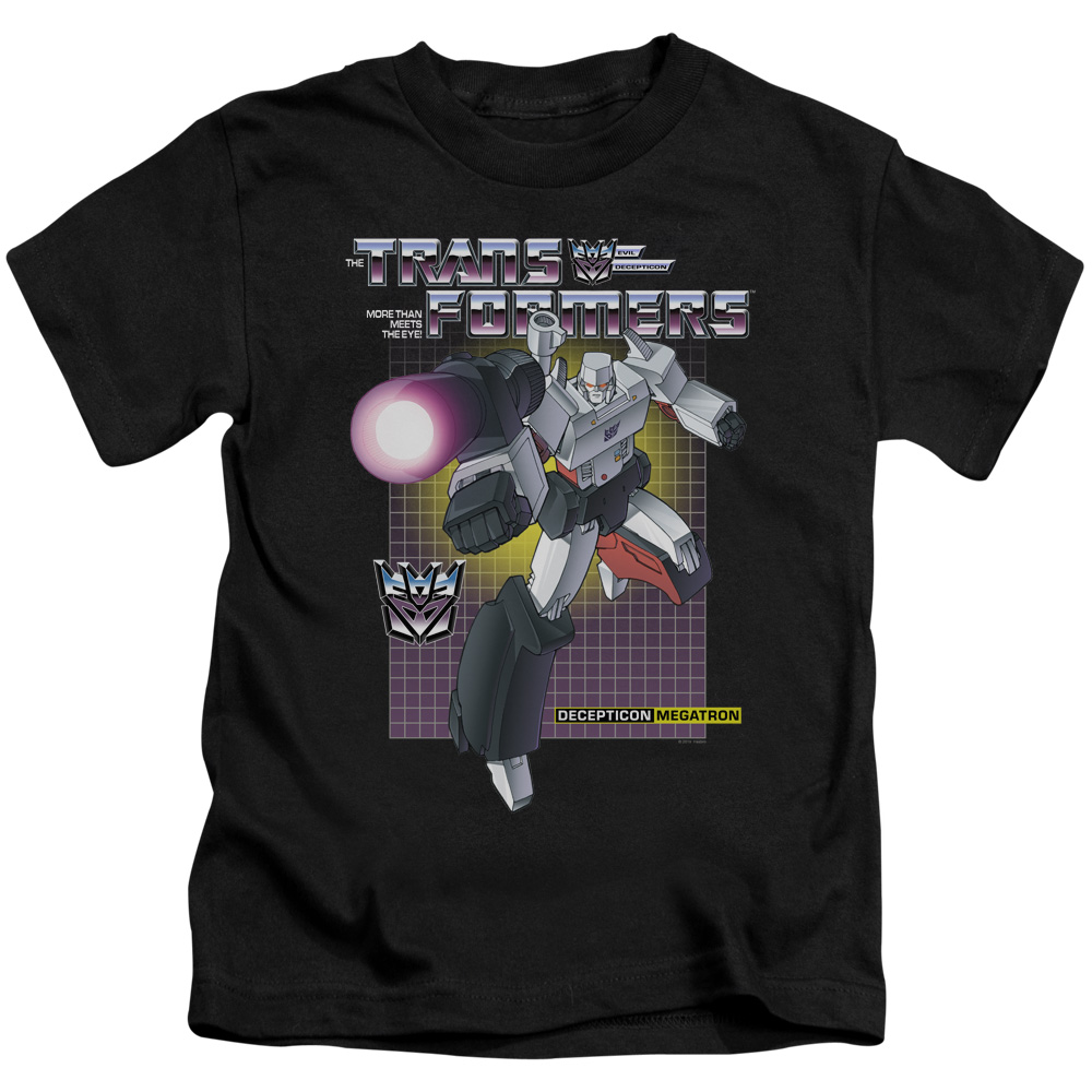 Transformers & Megatron Print Juvenile Short Sleeve T-Shirt, Black - Medium 5 & 6
