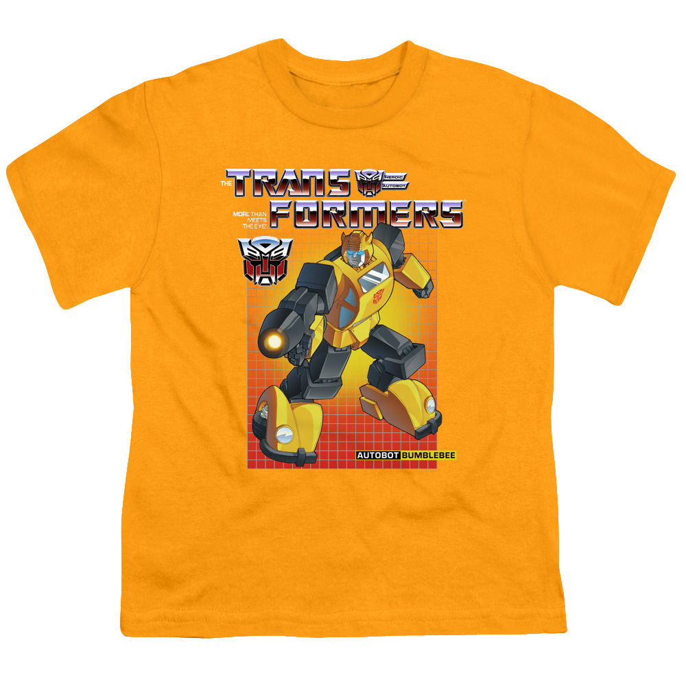 Transformers & Bumblebee Print Youth Long Sleeve T-Shirt, Gold - Medium