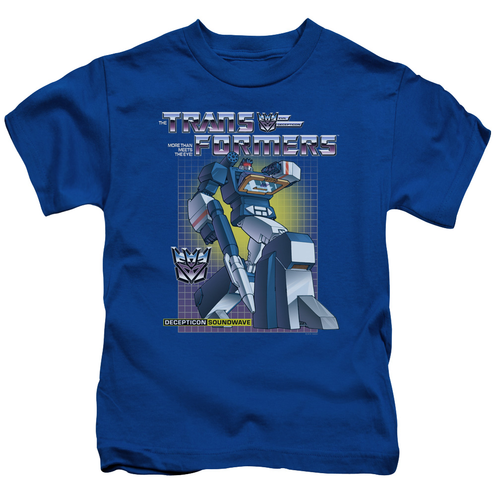 Transformers & Soundwave Print Juvenile Short Sleeve T-Shirt, Royal Blue - Small 4