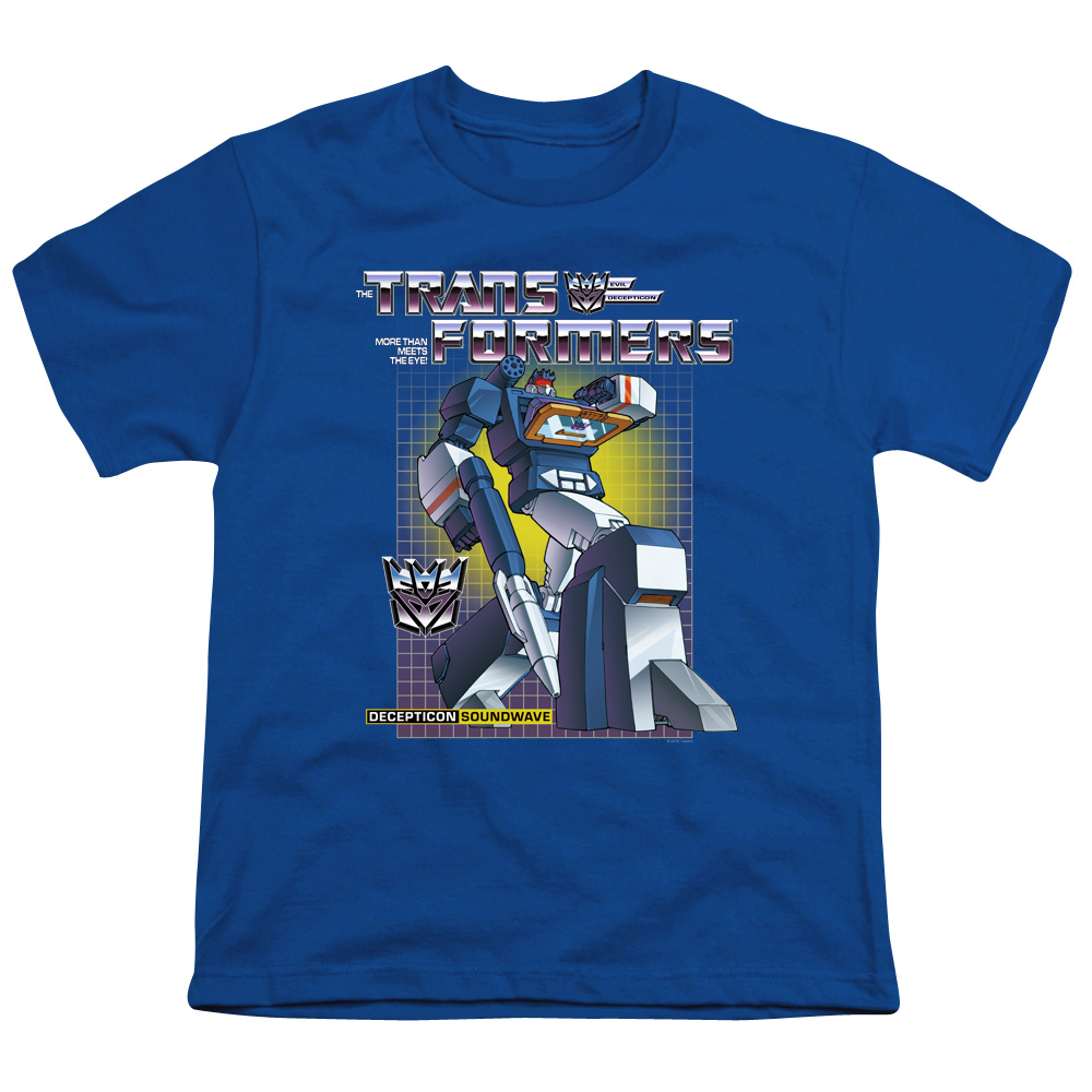 Transformers & Soundwave Print Youth Long Sleeve T-Shirt, Royal Blue - Medium