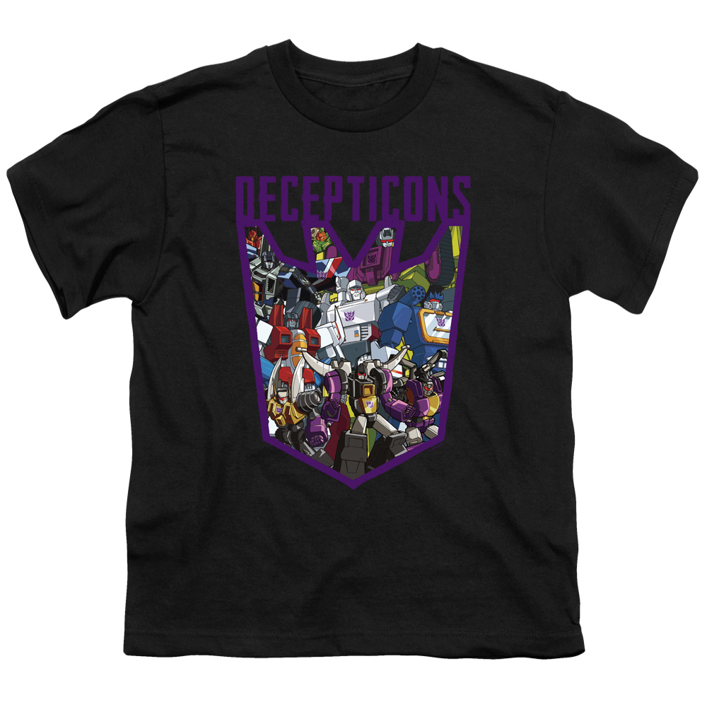 Transformers & Decepticon Collage Print Youth Long Sleeve T-Shirt, Black - Extra Large