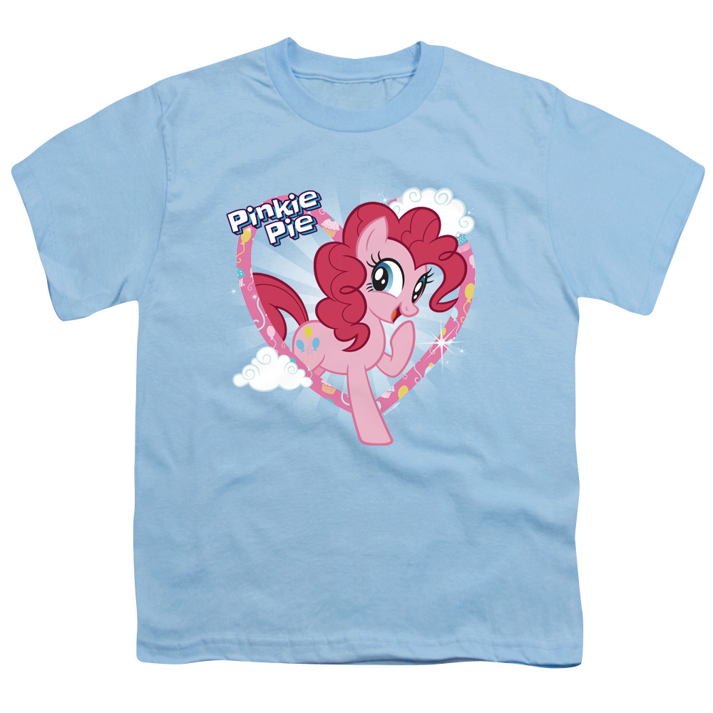 HBRO184-YT-2 My Little Pony TV & Pinkie Pie-Youth 18 by 1 Short Sleeve T-Shirt, Light Blue - Medium