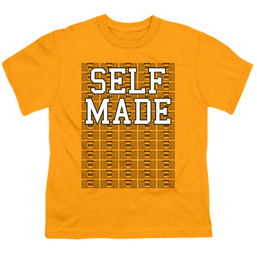 Monopoly & Self Made 18 by 1 Youth Long Sleeve T-Shirt, Gold - Medium