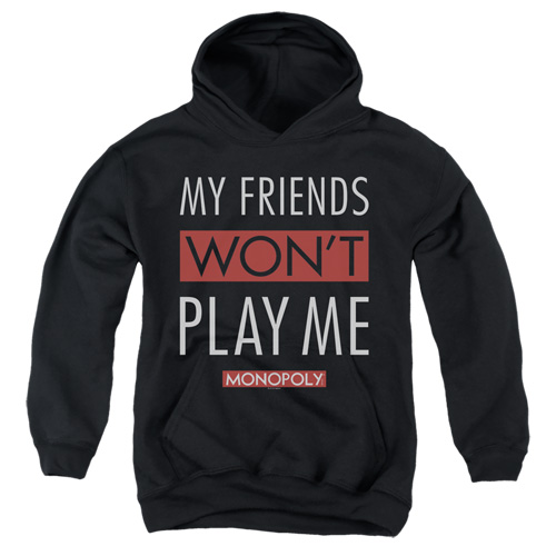 Monopoly & My Friends Youth Hooded Sweatshirt, Black - Small
