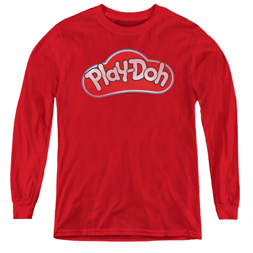 Play Doh & Lid Youth Long Sleeve T-Shirt, Red - Small