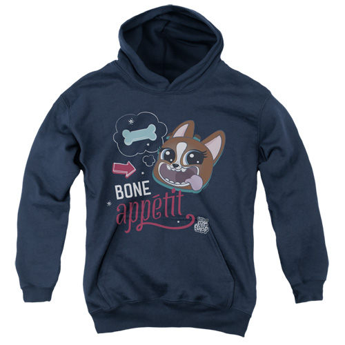 Littlest Pet Shop & Bone Appetit Youth Hooded Sweatshirt, Navy - Extra Large