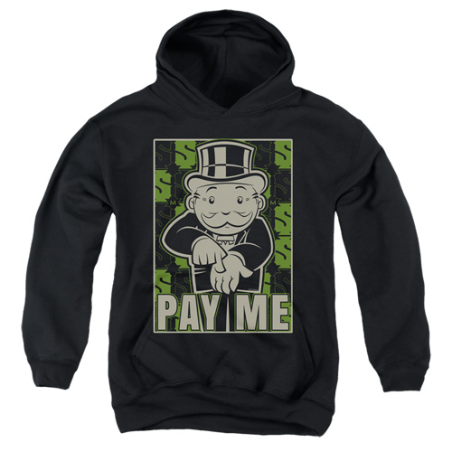 Monopoly & Pay Me Youth Hooded Sweatshirt, Black - Medium