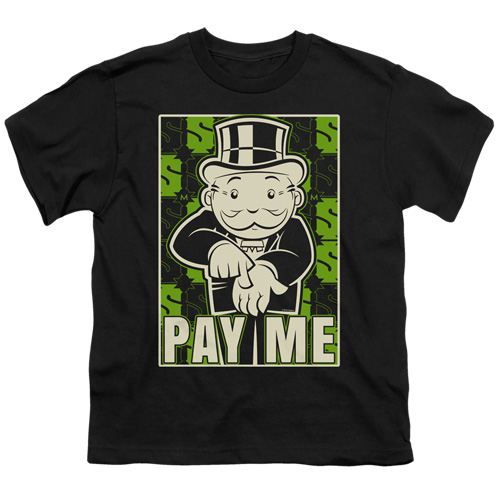 Monopoly & Pay Me 18 by 1 Youth Long Sleeve T-Shirt, Black - Medium