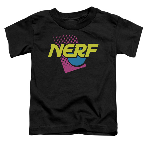 Nerf & 90s Logo Toddler Short Sleeve T-Shirt, Black - Medium 3T