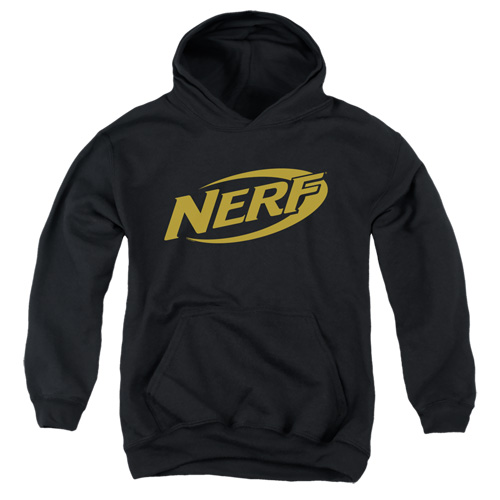 Nerf & Logo Youth Hooded Sweatshirt, Black - Medium