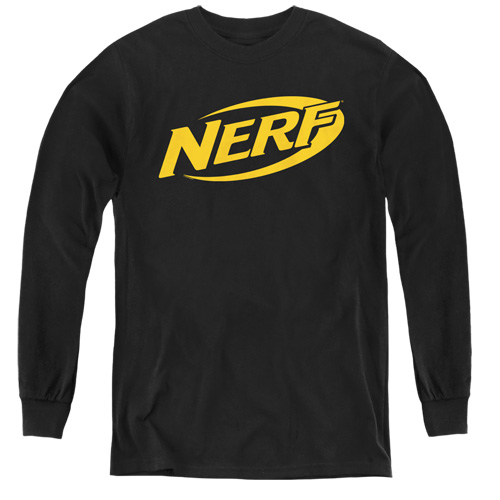 Nerf & Logo Youth Long Sleeve T-Shirt, Black - Extra Large