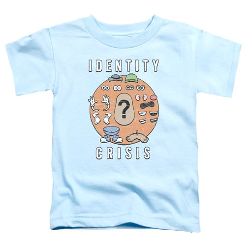 Mr Potato Head & Identity Crisis Toddler Short Sleeve T-Shirt, Light Blue - Small 2T