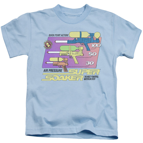 Super Soaker & Original Soaker 18 by 1 Juvenile Short Sleeve T-Shirt, Light Blue - Large 7