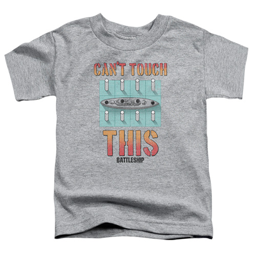 Battleship & Cant Touch This Toddler Short Sleeve T-Shirt, Athletic Heather - Medium 3T