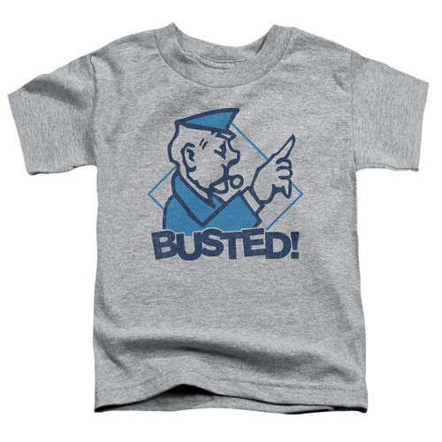 Monopoly Busted Toddler Short Sleeve T-Shirt - Athletic Heather, Small 2T