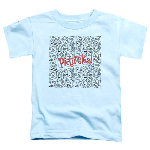 HBRO303-TT-2 Stretch Armstrong Badge Toddler Short Sleeve T-Shirt - Light Blue, Medium 3T