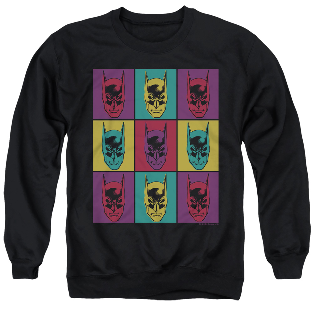 Batman & Warhol Batman-Adult Crewneck Sweatshirt, Black - Small